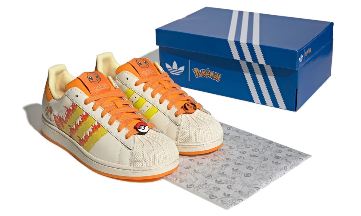 Adidas Superstar Pokémon Charmander White Yellow