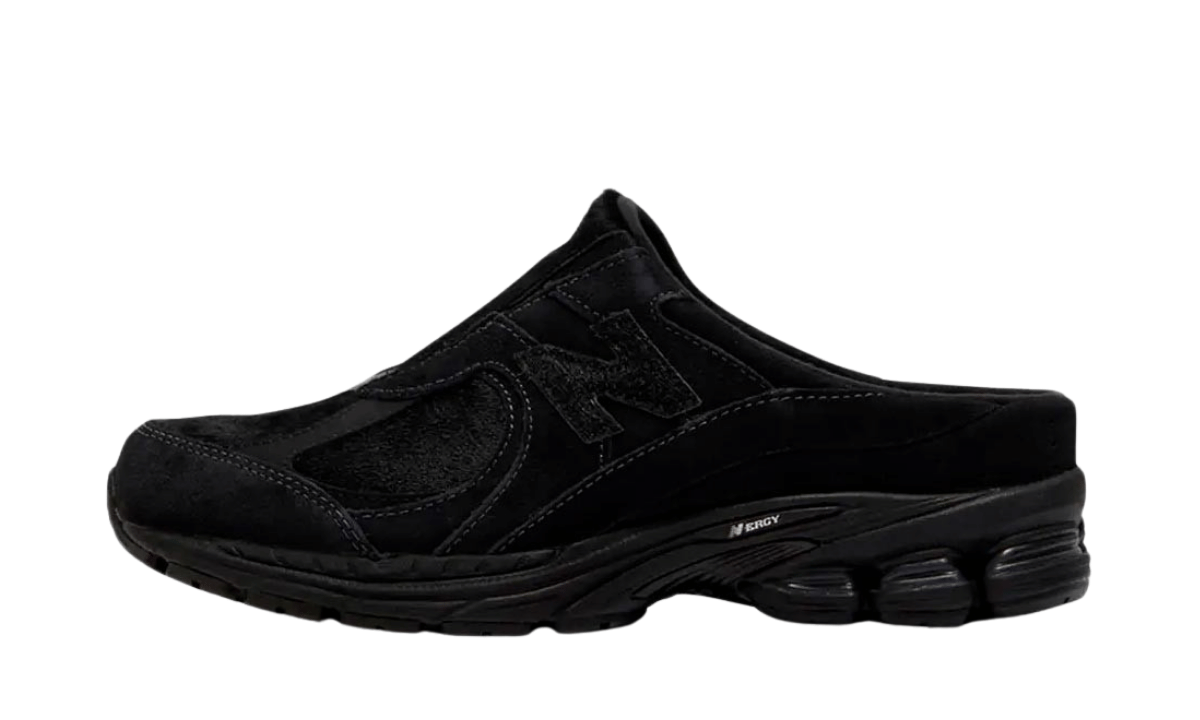 New Balance 2002R Mule Triple Black Pony Hair
