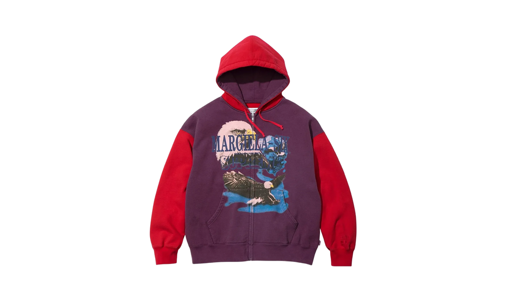 Supreme MM6 Maison Margiela Eagle Zip Up Hooded Sweatshirt Purple