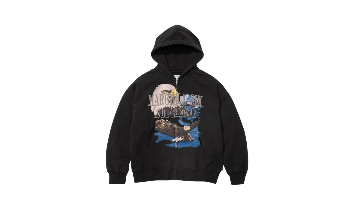 Supreme MM6 Maison Margiela Eagle Zip Up Hooded Sweatshirt Black