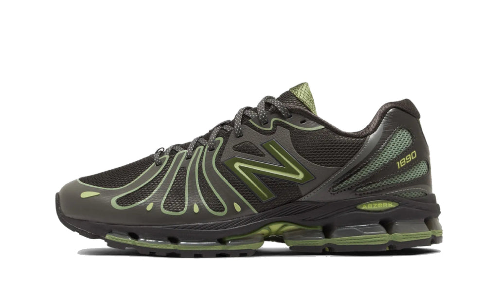 New Balance 1890 Faded Black Utility Green U189071H — Vista lateral
