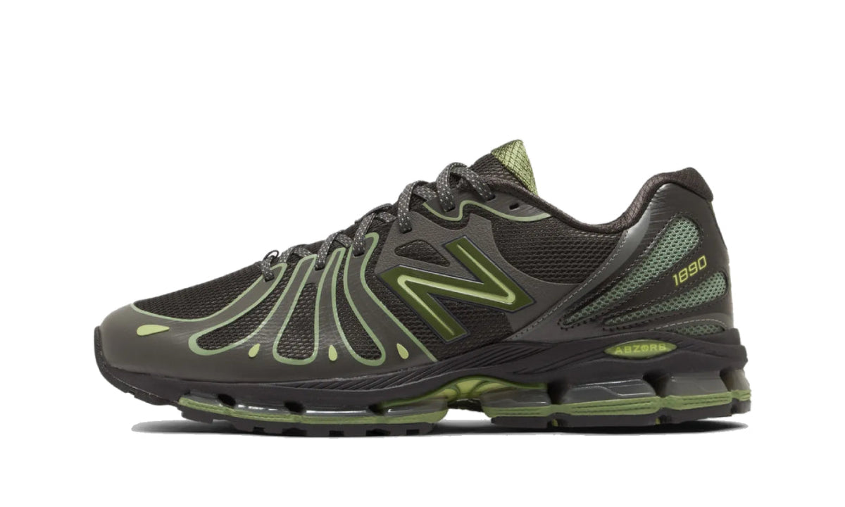 New Balance 1890 Faded Black Utility Green U189071H — Vista lateral