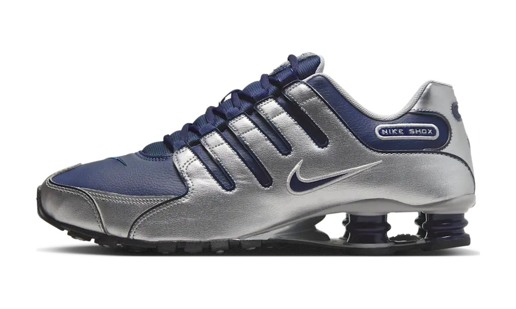 Nike Shox NZ Midnight Navy Metallic Silver — vista 1