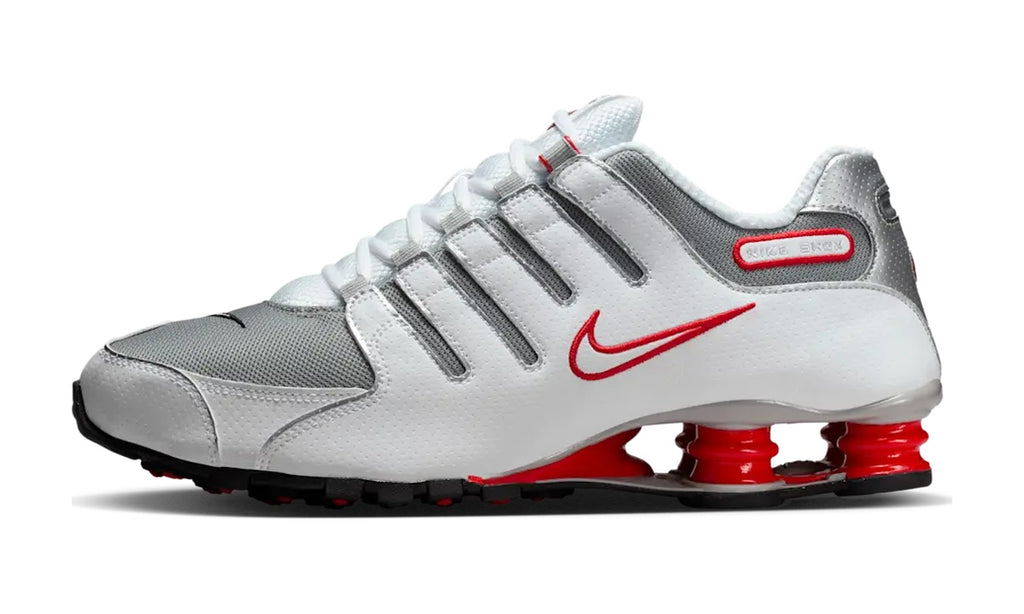 Nike Shox NZ White Red Metallic Silver — vista 1