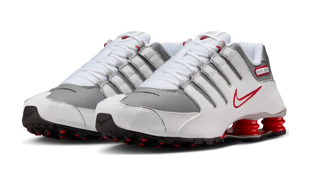 Nike Shox NZ White Red Metallic Silver — vista 2