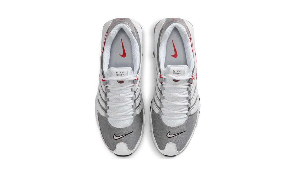 Nike Shox NZ White Red Metallic Silver — vista 3
