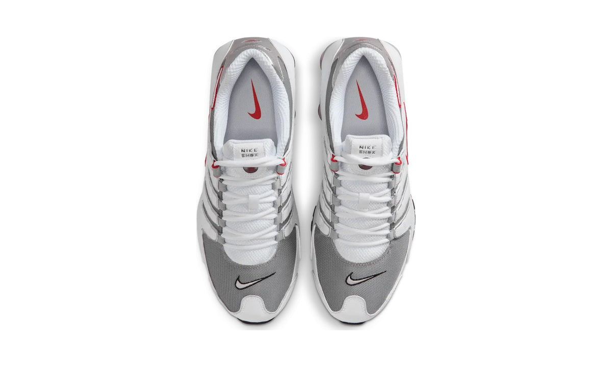 Nike Shox NZ White Red Metallic Silver — vista 3