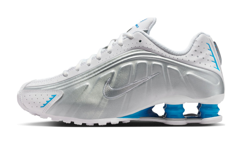 Nike Shox R4 White Blue Hero Silver (Women's) — vista 1
