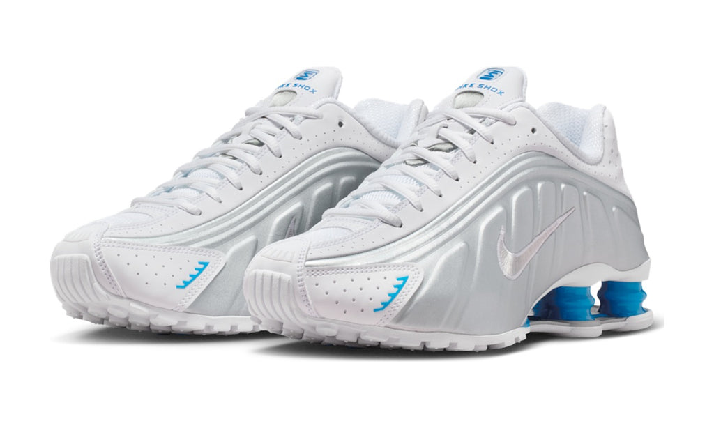Nike Shox R4 White Blue Hero Silver (Women's) — vista 2