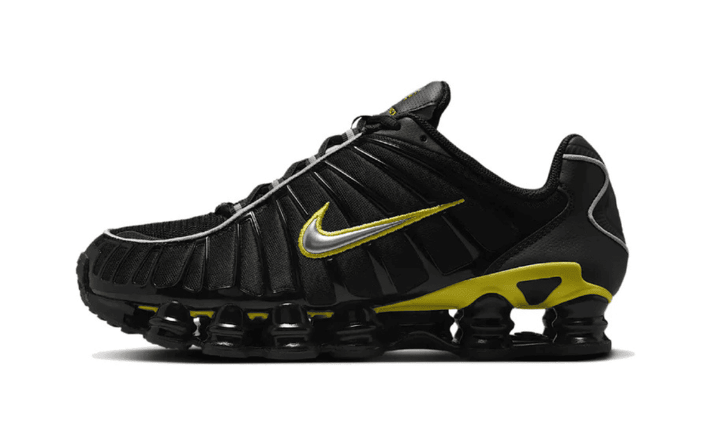 Nike Shox TL Black Dynamic Yellow Metallic Silver