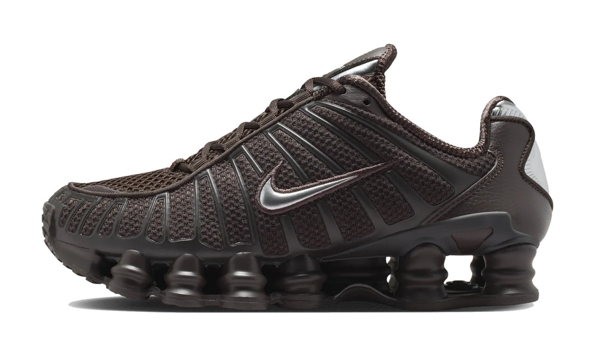 Nike Shox TL Velvet Brown Metallic Silver (Women's) — vista 1