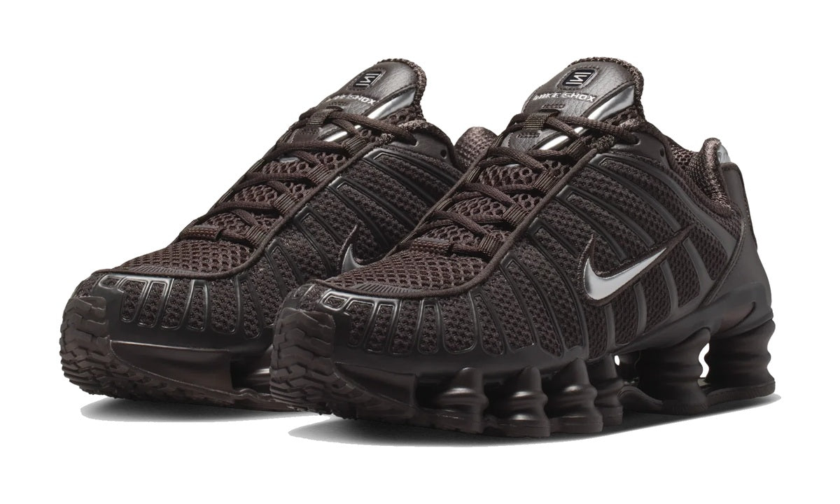 Nike Shox TL Velvet Brown Metallic Silver (Women's) — vista 2