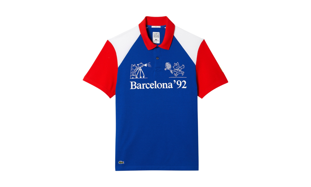 Polo Lacoste The Heritage Collection Barcelona 1992 Blue Red