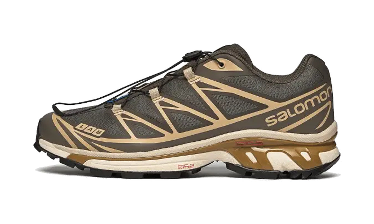 Salomon XT-6 Beluga Dull Gold de perfil