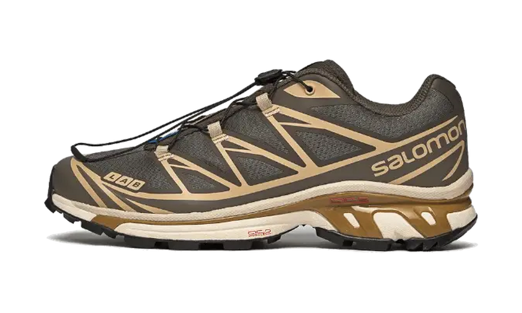 Salomon XT-6 Beluga Dull Gold — vista perfil