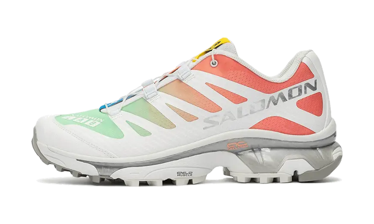 Salomon XT-4 OG White Green Ash Coral — vista perfil