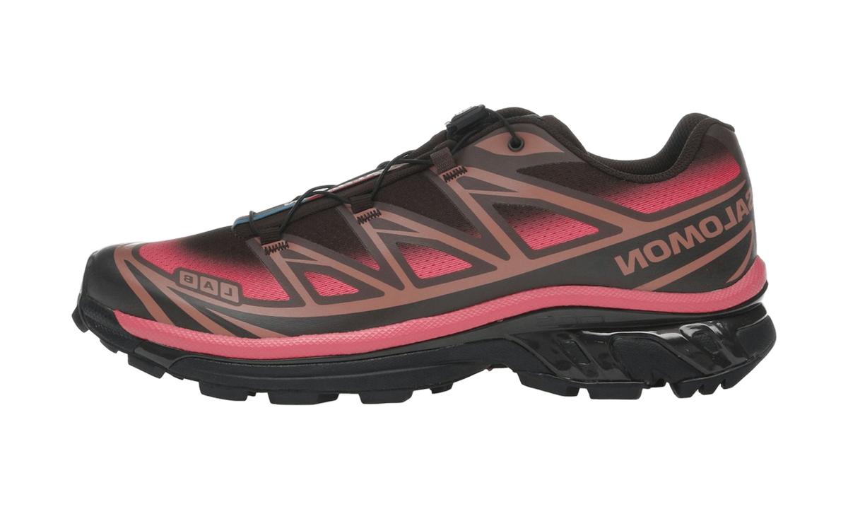 Salomon XT-6 Skyline Black Coffee Rouge Red — vista perfil
