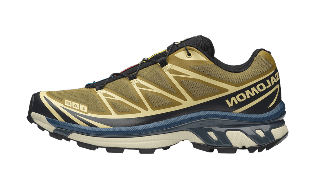 Salomon XT-6 Brilliant Olive Dark Navy — vista perfil