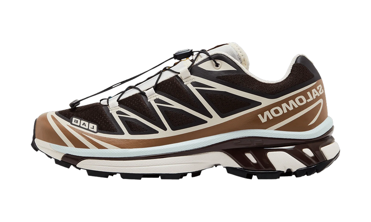 Salomon XT-6 Black Coffee Burro Bitter Chocolate — vista perfil