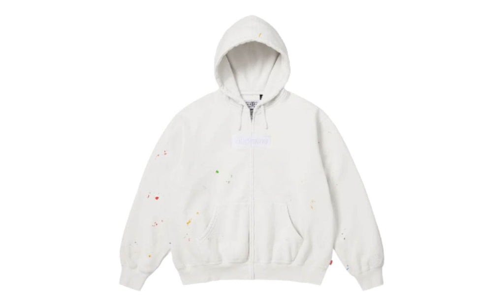 Supreme MM6 Maison Margiela Box Logo Zip Up Hooded Sweatshirt White
