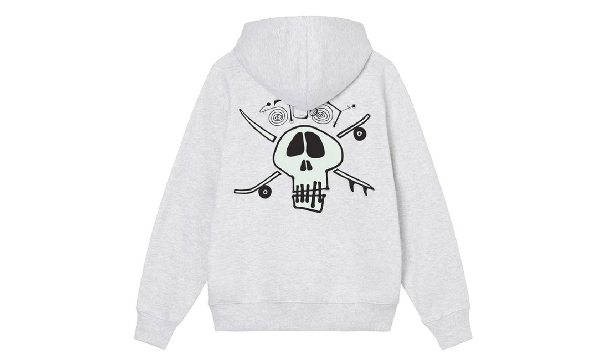 Stussy Surf Skate Skull Hoodie Ash Heather