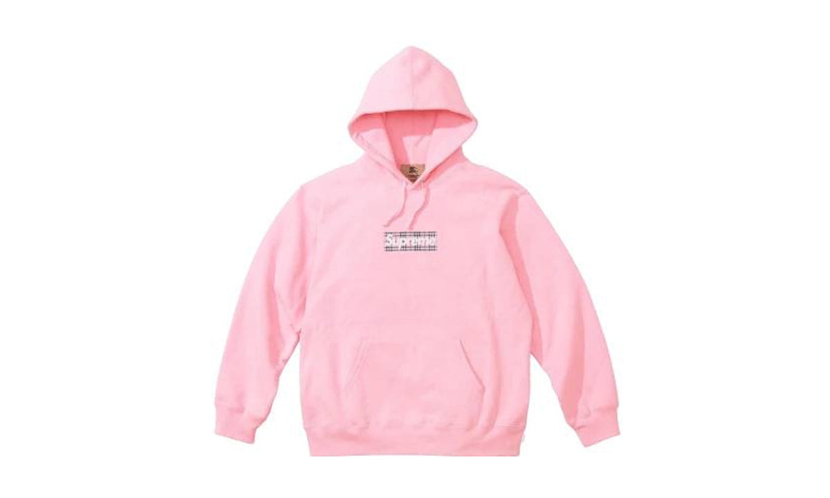 Supreme Burberry Box Logo Hooded Pink