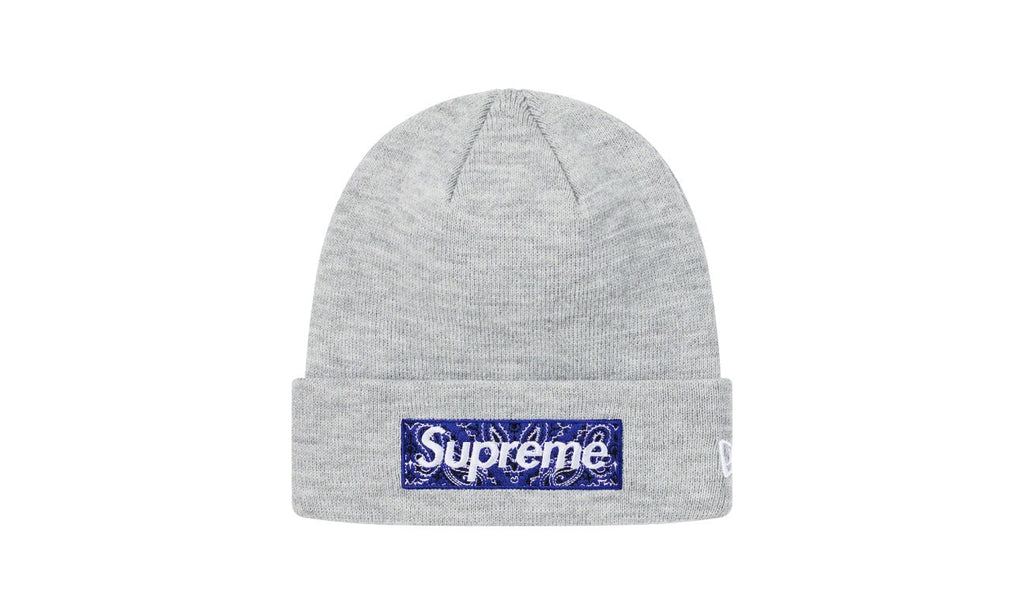 Supreme New Era Box Logo Beanie (FW19) Heather Grey