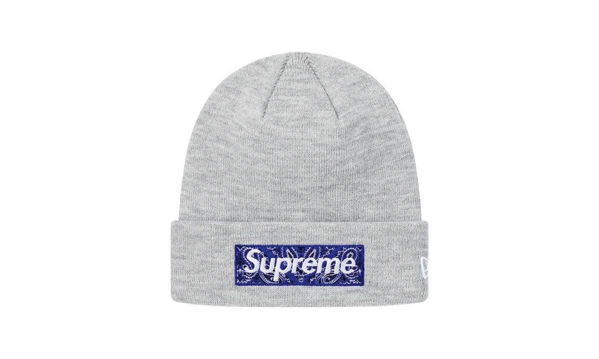Supreme New Era Box Logo Beanie (FW19) Heather Grey
