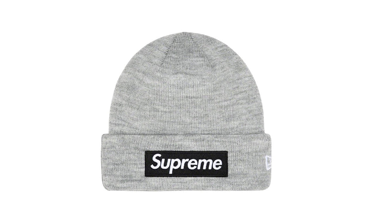 Supreme New Era Box Logo Beanie (FW22) Heather Grey