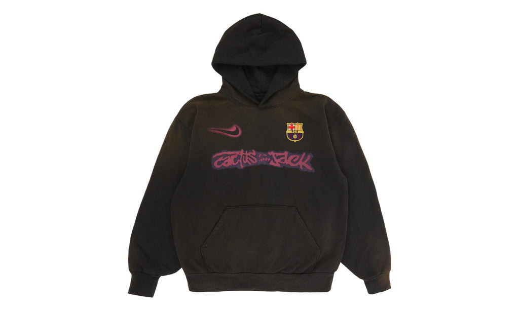 Travis Scott x Nike x FC Barcelona Spray Logo Hoodie Black