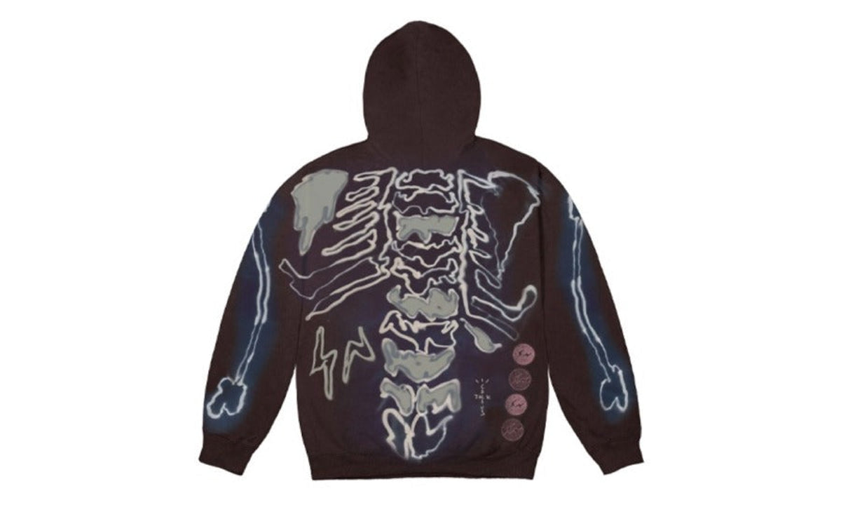 Travis Scott Cactus Jack For Fragment Skeleton Graffiti Full Zip Hoodie Multicolor